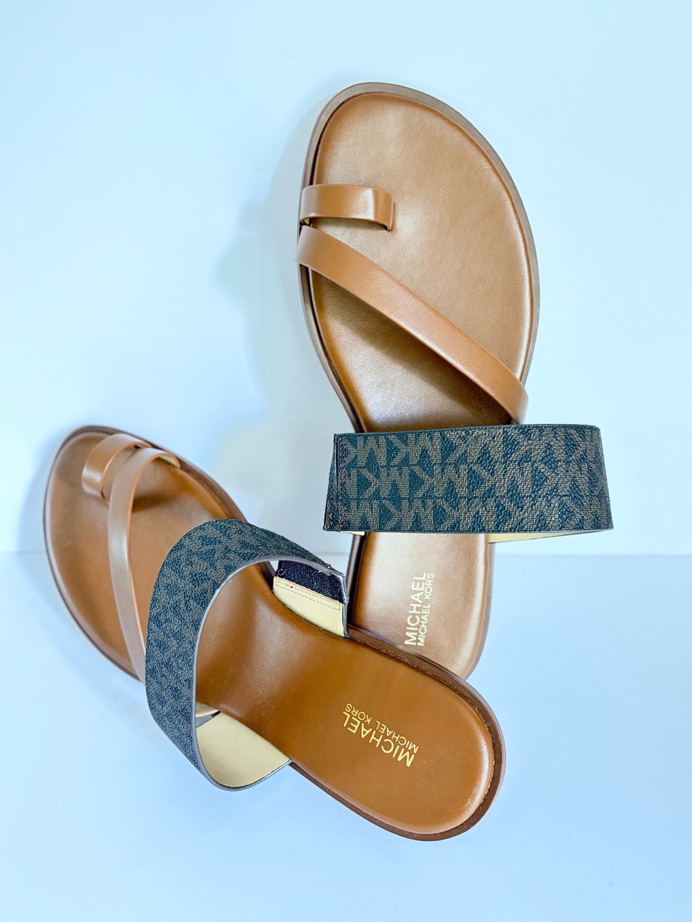 MICHAEL Michael Kors Sandals with Brown MK Logo Strap
